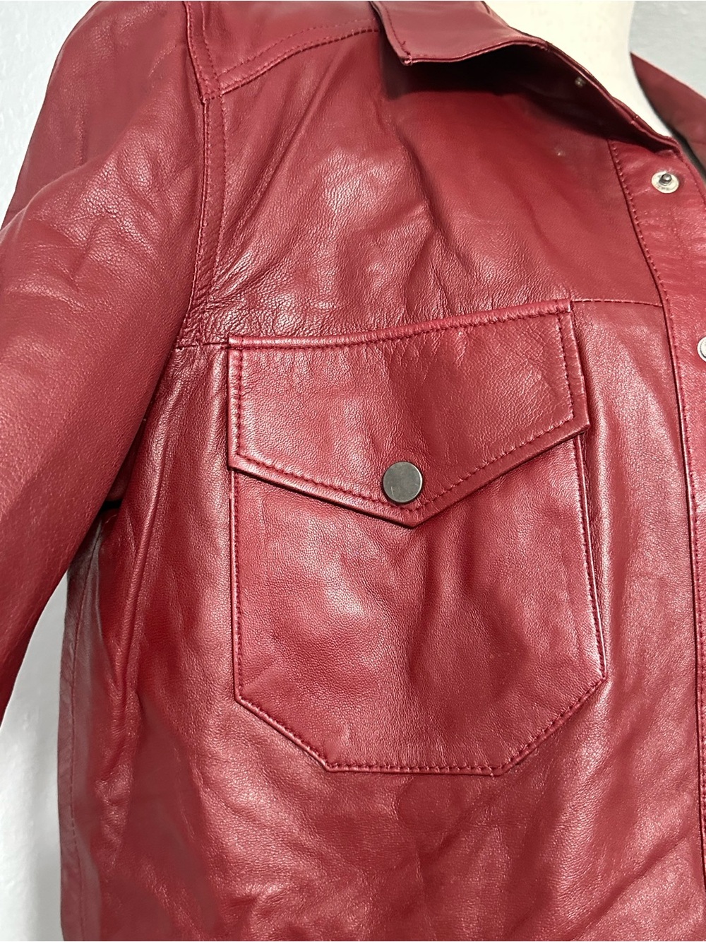 Giorgio Di Mare Tahoe Leather Jacket Burgundy Sz M Yachting Sailing Trucker Moto - Picture 4 of 11